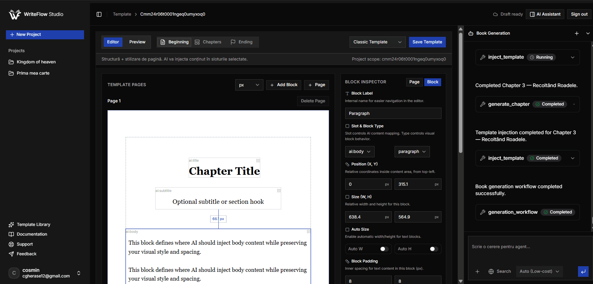 Write Flow Studio Dashboard
