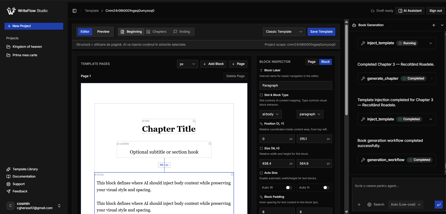 Write Flow Studio Dashboard